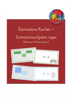 Vorschau - Fördermaterial/Inklusion - Karten Malaufgaben mit Montessori-Perlenmaterial legen - Deckblatt