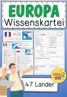 Vorschau - Arbeitsblätter - Länder in Europa / Wissenskartei - Deckblatt