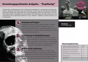 Vorschau - Arbeitsblätter - "Kopflastig" Aufgabe zum Thema Plastik/Dreidimensionales Arbeiten - Deckblatt