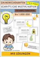 Vorschau - Fördermaterial/Inklusion - Schriftliche Multiplikation mit Zehnerzahl mit Lösungen (Grundrechenarten, Freiarbeitsmaterial) - Deckblatt