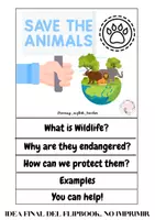 Vista previa - Tarjetas / Manipulativos - ANIMALS PROTECTION FLAPBOOK (MARCH 3RD- WORLD WILDLIFE DAY) - página 2