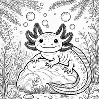 Aperçu - Matériel pour travaux manuels / dessin - Axolotls coloriages (50 modèles à colorier) - Page 2