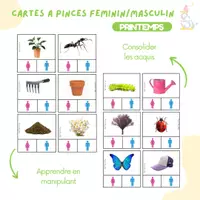 Aperçu - Jeux - Cartes à pinces : masculin/féminin (printemps) - Page de couverture