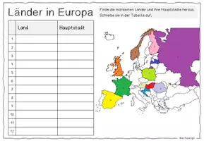 Vorschau - Arbeitsblätter - EUROPA / Kartenarbeit / Länder in Europa - Seite 2