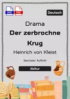 Vorschau - Unterrichtsreihen - 📖 „Der zerbrochne Krug“ – Sechster Auftritt | Analyse & differenzierte Arbeitsblätter mit Tippkarten (Abiturvorbereitung) - Deckblatt