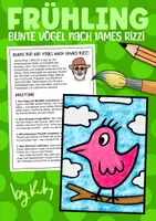Vorschau - Arbeitsblätter - Bunte Vögel nach James Rizzi - Kunstprojekt im Frühling & Sommer - Deckblatt