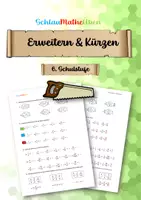 Vorschau - Arbeitsblätter - Erweitern& Kürzen von Brüchen - Deckblatt