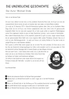 Vorschau - Arbeitsblätter - Michael Ende und Die unendliche Geschichte - Deckblatt