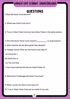Vista previa - Hojas de trabajo - Women's day Reading Comprehension - página 3