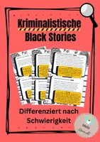 Vorschau - Stundenentwürfe - Kriminalistische Black Stories - Rätsel und kreatives Schreiben - Deckblatt