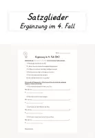 Vorschau - Arbeitsblätter - Ergänzung im 4. Fall (Objekt im 4. Fall) - Deckblatt