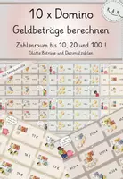 Vorschau - Stationenlernen - 10x Domino, Thema "Geld", Geldbeträge ermitteln, 10, Vielfach differenziert!! mit Selbstkontrolle! Klasse 1-3 - Deckblatt