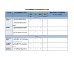 Vorschau - Arbeitsblätter - Feedback- und Bewertungsbogen für Inhaltsangaben - Seite 1