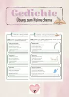 Vorschau - Arbeitsblätter - Gedichte - Übung zum Reimschema - Deckblatt