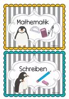 Vorschau - Präsentationen/Tafelbilder - Tagestransparenz Pinguinklasse | Pinguin Tafelmaterial - Seite 1