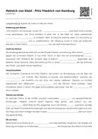 Vorschau - Arbeitsblätter - Heinrich von Kleist - Prinz Friedrich von Homburg - Lückentexte und Quiz - Seite 1