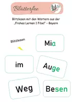 Vorschau - Präsentationen/Tafelbilder - Blitzlesen mit den Wörtern aus der Frohes Lernen 1 Fibel - Deckblatt