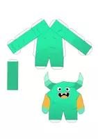 Vorschau - Mal- und Bastelvorlagen - 5 lustige Monster-Bastelbögen für Kinder - Seite 3