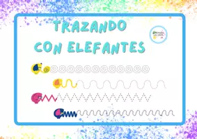Vista previa - Hojas de trabajo - TRAZANDO CON ELEFANTES - página 1