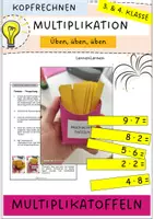 Vorschau - Aufgabenkarten - Kleines Einmaleins - Multiplikation, Grundrechenarten, 1x1, Pommes - Deckblatt