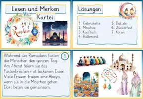 Vorschau - Fördermaterial/Inklusion - Ramadan Lesen und Merken - Kartei 2. Klasse - Seite 1