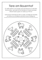 Vorschau - Mal- und Bastelvorlagen - Tiere am Bauernhof Mandala - Seite 1
