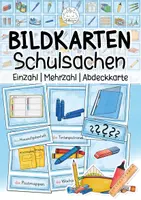 Vorschau - Fördermaterial/Inklusion - Bildkarten Schulsachen - Einzahl & Mehrzahl - Deckblatt