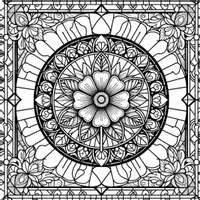 Aperçu - Matériel pour travaux manuels / dessin - Fleurs en vitrail coloriages (49 modèles à colorier) - Page 2