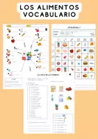 Vorschau - Arbeitsblätter - Los alimentos vocabulario Tándem + Spiel - Deckblatt