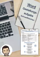 Vorschau - Unterrichtsreihen - EDV/Informatik/Word: Word Formatierung - Schneeflöckchen - Deckblatt