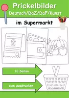 Vorschau - Mal- und Bastelvorlagen - Prickelbilder / Fensterbilder Thema im Supermarkt - Grundschule - Bastelvorlagen - Deckblatt
