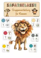 Vorschau - Lehrpläne/Lehrermaterial - Gruppeneinteilung für Klassen im Safarilook - Deckblatt