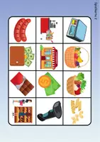 Vorschau - Mal- und Bastelvorlagen - Wortschatz Bingo - im Supermarkt (Klasse 1 und 2) - Seite 2
