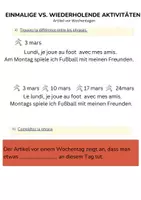 Vorschau - Arbeitsblätter - Jours de la semaine - Artikel vor Wochentagen - Deckblatt