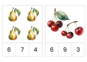 Vorschau - Spiele - Zahlen-Spiel Obst & Gemüse | Zahlen 1–10 für Kindergarten & Vorschule - Seite 1