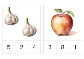Vorschau - Spiele - Zahlen-Spiel Obst & Gemüse | Zahlen 1–10 für Kindergarten & Vorschule - Seite 2
