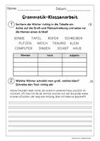 Vorschau - Klassenarbeiten - Grammatik-Klassenarbeit/Lernstandserhebung: Klasse 3 und 4 - Seite 1