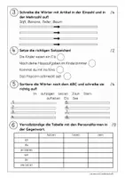 Vorschau - Klassenarbeiten - Grammatik-Klassenarbeit/Lernstandserhebung: Klasse 3 und 4 - Seite 2