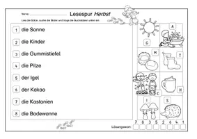 Vorschau - Arbeitsblätter - Mini-Lesespur Herbst (3-fach differenziert) - Seite 3