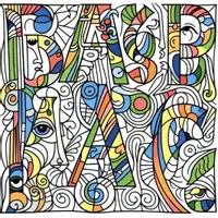 Aperçu - Matériel pour travaux manuels / dessin - ABC coloriages (Lettres en style cubiste) - Page de couverture