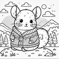 Aperçu - Matériel pour travaux manuels / dessin - Chinchillas en cardigans coloriages (50 modèles à colorier) - Page 2
