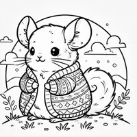 Aperçu - Matériel pour travaux manuels / dessin - Chinchillas en cardigans coloriages (50 modèles à colorier) - Page 3