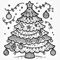 Aperçu - Matériel pour travaux manuels / dessin - Sapin de Noël coloriages (50 modèles à colorier) - Page 1