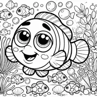 Aperçu - Matériel pour travaux manuels / dessin - Poissons-clowns coloriages (50 modèles à colorier) - Page 2