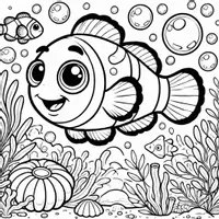 Aperçu - Matériel pour travaux manuels / dessin - Poissons-clowns coloriages (50 modèles à colorier) - Page 3