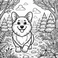 Aperçu - Matériel pour travaux manuels / dessin - Corgis coloriages (50 modèles à colorier) - Page 1