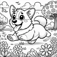 Aperçu - Matériel pour travaux manuels / dessin - Corgis coloriages (50 modèles à colorier) - Page 2