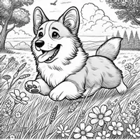 Aperçu - Matériel pour travaux manuels / dessin - Corgis coloriages (50 modèles à colorier) - Page 3