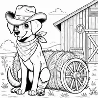 Aperçu - Matériel pour travaux manuels / dessin - Chiens cow-boys coloriages (50 modèles à colorier) - Page 2