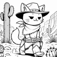 Aperçu - Matériel pour travaux manuels / dessin - Chats cow-boys coloriages (50 modèles à colorier) - Page de couverture